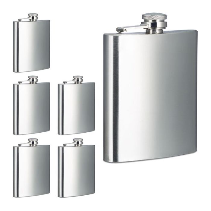 Relaxdays Flachmann 6er Set 200ml
