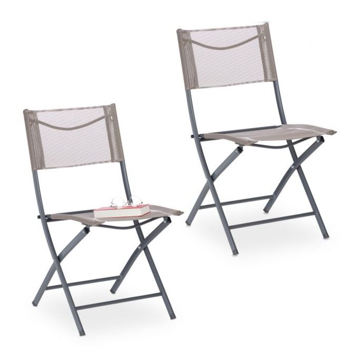Relaxdays Gartenstuhl klappbar 2er Set