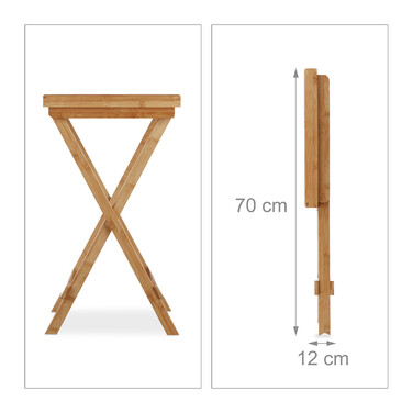 Relaxdays Tabletttisch Bambus